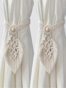 1/2/4 Stücke Boho Blatt Vorhangbinder für Zuhause Dekoration 53 x 10 cm