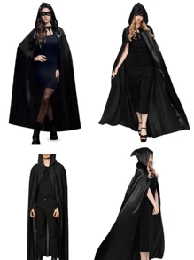1pc Halloween Witch Hooded Cloak, Halloween Role-Playing Costume Cloak, Vampire Witch Costume Accessories, Suitable For Both Men And Women