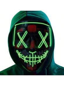 The Purge Mask With LED Light Halloween The Purge Colors Quality - Green - View 1