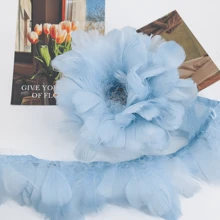 1m/pieza Cinta de tela con plumas de colores y flecos para manualidades DIY, ropa, maquillaje, fiesta, decoración de boda