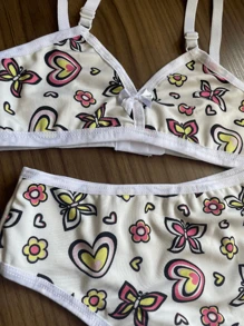 Kit 2 Children's Set Girl's Panties And Bra For Children And Youth - 彩色 - 查看 4