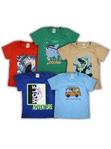 Kit With 3 Children's Youth T-Shirts For Boys, Tank Tops And Shorts - 彩色 - 查看 1