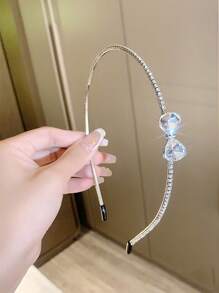 1pc Elegant Rhinestone Bow Headband, Simple Hairband Accessory , Hairband, Hair Hoop Headbands