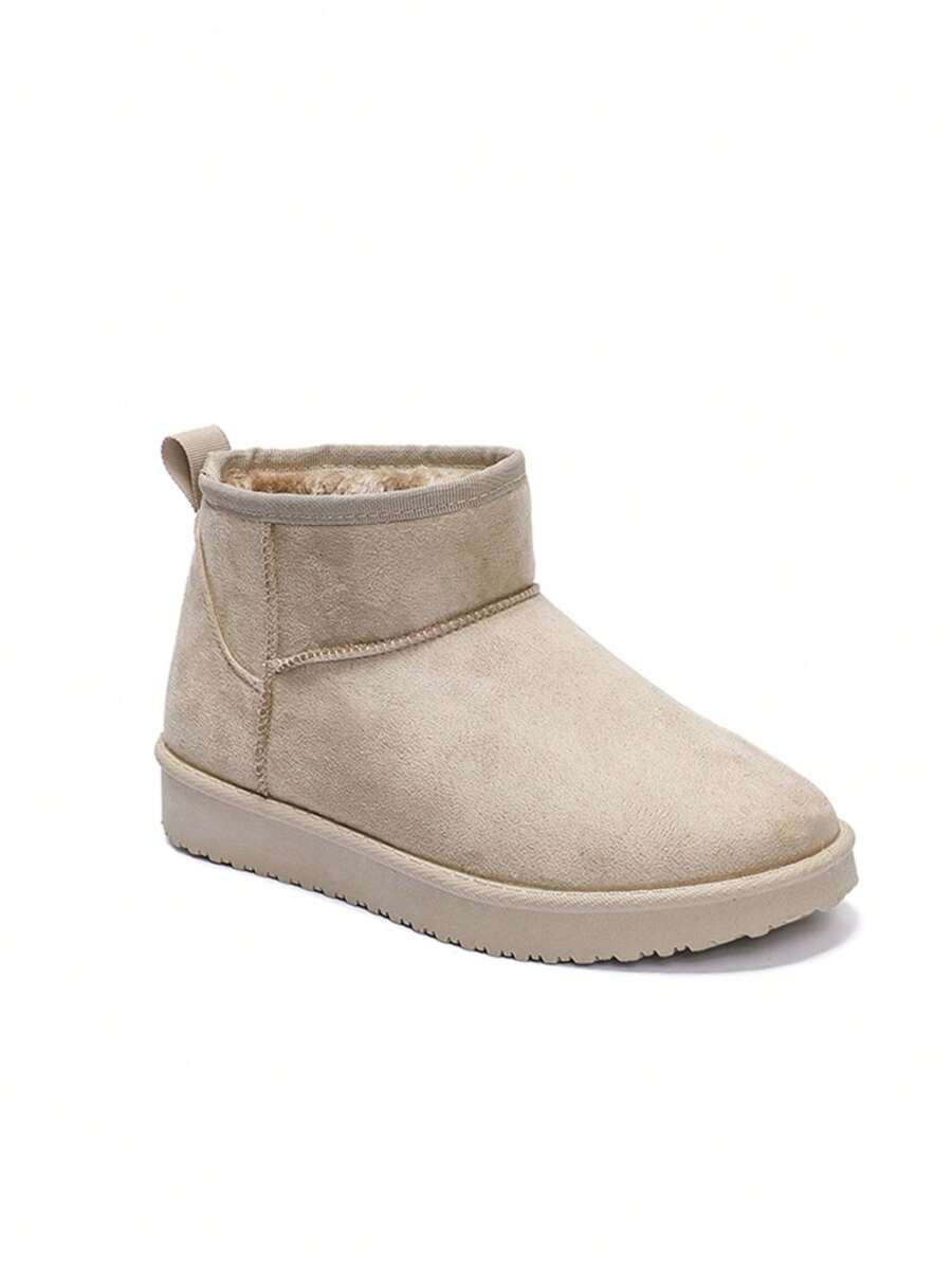 Botas de nieve de felpa sintética versátiles, cómodas y de moda para el invierno - Beis - Ver 1