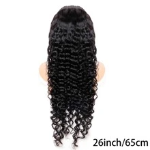 TAHIKIE Curly V Part Lace Wig Human Hair Curl Brazilian Virgin Human Hair Wigs For Women V Part Wig V Shaped No Leave Out Glueless 180% Density - Natural Black - Xem 4