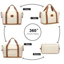 4-teiliges Reisegepäck-Set 20 Zoll Leichter ABS-Hartschalen-Kabinenkoffer mit TSA-Schloss inklusive Kosmetikkoffer Wochenendtasche und Kulturtasche - Beige - Übersicht 3