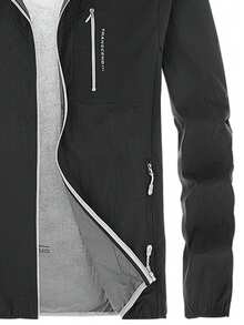 Men's Lightweight Sun-Protective Hooded Skin Jacket For Outdoor Fishing, Quick Dry & UV Resistant - Black - View 5