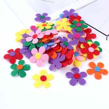 100 Handmade Felt Flowers For DIY Crafts And Classroom Decorations - Brightly Colored Tree/Flower Stickers And Cloth Flowers - Multicolor - View 4
