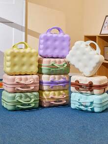1pc 14-Inch Kids Carry-On Luggage, Macaron Color Zipper Closure Travel Suitcase, Suitable For Boys And Girls - one-size - View 6