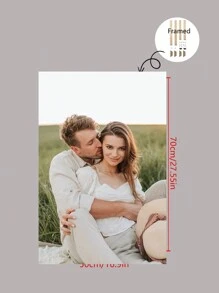 定制照片帆布墙画，可选DIY木框或无框海报，个性化照片，送给爱人、家人、朋友和宠物的礼物，大尺寸家居装饰，可定制帆布画，适用于婚礼/周年纪念日、圣诞节、母亲节、父亲节、生日、毕业礼物等场合，定制墙面艺术，慢生活，个性化墙面装饰，家居焕新，温馨氛围，秋季装饰，优雅生活，生活艺术，永恒的爱 - 黑色 - 查看 3