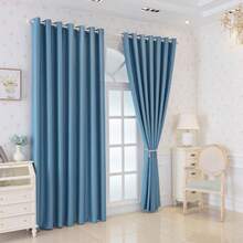 2 tấm rèm che nắng (màu xanh, dày) - Làm sẵn có khoen để dễ lắp đặt, phù hợp với phòng khách, ban công, phòng ngủ - Màu xanh bụi bặm - Xem 10