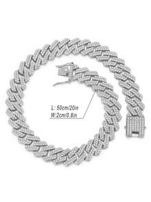 1Pc 20MM Nam Hip Hop Dây Chuyền Vòng Cổ Vòng Tay Ren Nam Hiphop Băng Ra Vàng Kim Cương Lấp Lánh Dây Chuyền vòng Cổ Trang Sức Thời Trang - A - Xem 11