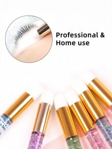 5 件装水晶化妆刷洗发水，粉色蓝色紫色绿色水晶多色刷洗发水柔软洁面刷用于清洁睫毛睫毛泡沫清洁剂涂抹刷化妆工具