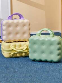 1pc 14-Inch Kids Carry-On Luggage, Macaron Color Zipper Closure Travel Suitcase, Suitable For Boys And Girls - one-size - View 2