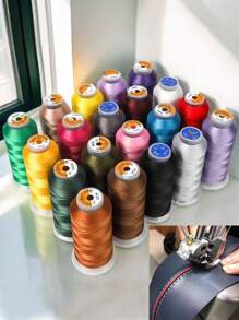 1 件 40 色 210D/3 高强度尼龙线 1800 码 线径 0.32 毫米 缝纫机和手工缝纫 适用于 DIY 手工编织项链挂绳 各种皮革制品、皮鞋沙发、手提箱、箱包、窗帘、户外缝纫线 - 彩色 - 查看 12