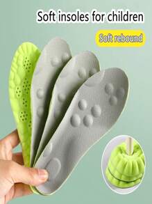 1pair Sports Insoles For Children, Boys And Girls, Breathable, Sweat Absorbing, High Elasticity And Shock Absorption - Grey - View 2