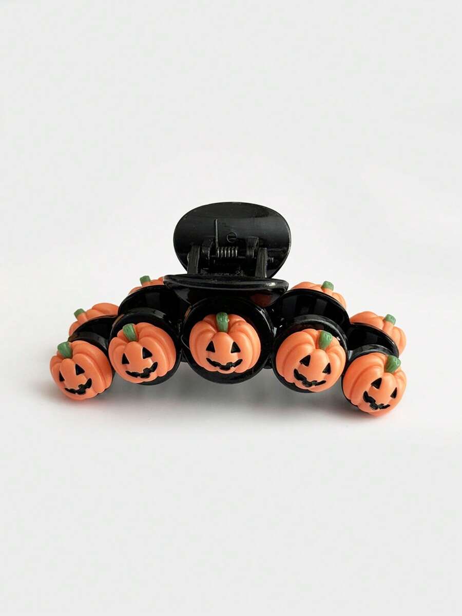 1pc New Acrylic Pumpkin Hair Clip, Halloween Holiday Costume Decoration Fall Winter Claw Clip Hair Accessories For Women For Vacation Outfits Woman