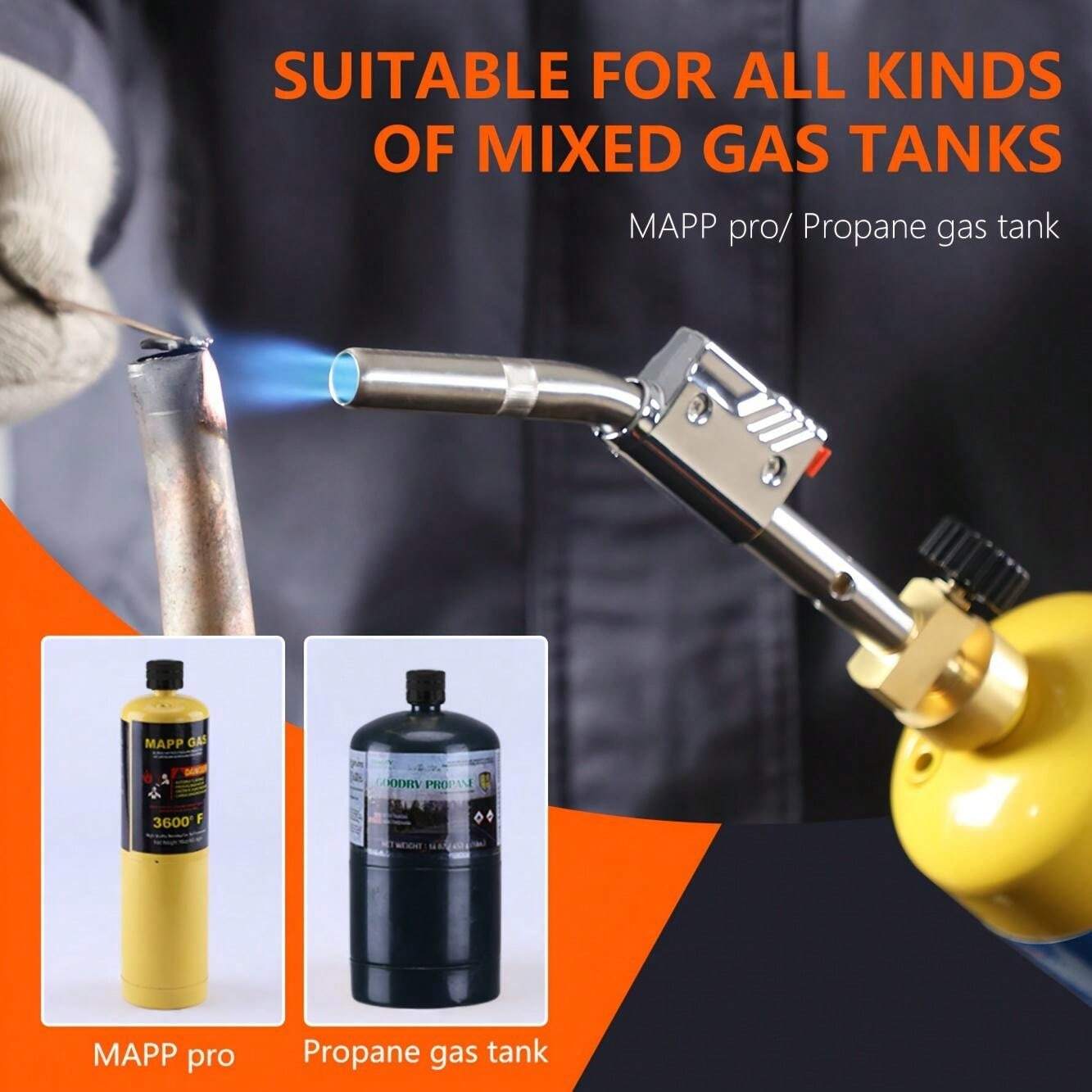 Propane Torch Head, High Intensity Torch Head Trigger Start Gas Torch