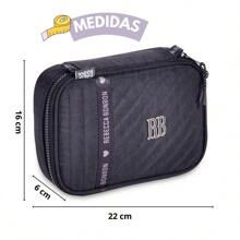 Loja Megalomania Rebecca Bonbon Simple Black Box Case Launch RB Metallic Original Spacious Girls Back To School - màu đen - Xem 3