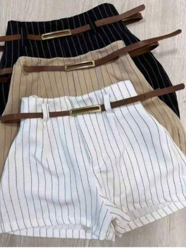 Short Nira alfaiataria com bolso e cinto moda primavera/verão