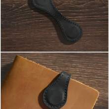 1 cái Dấu trang từ tính bằng da màu trơn, Kẹp sách từ tính bằng da hai mặt cổ điển, Dùng để đọc, học, văn phòng, trang trí, Dấu trang tên tùy chỉnh - đánh dấu trang - Xem 5