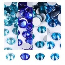 140/700 viên đá pha lê trong suốt chất lượng cao, không cần keo dán nhiệt, mặt phẳng, thích hợp cho nghệ thuật vẽ móng 3D, quần áo, đám cưới. - Nhiều màu - Xem 5