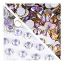 140/700 viên đá pha lê trong suốt chất lượng cao, không cần keo dán nhiệt, mặt phẳng, thích hợp cho nghệ thuật vẽ móng 3D, quần áo, đám cưới. - Nhiều màu - Xem 6