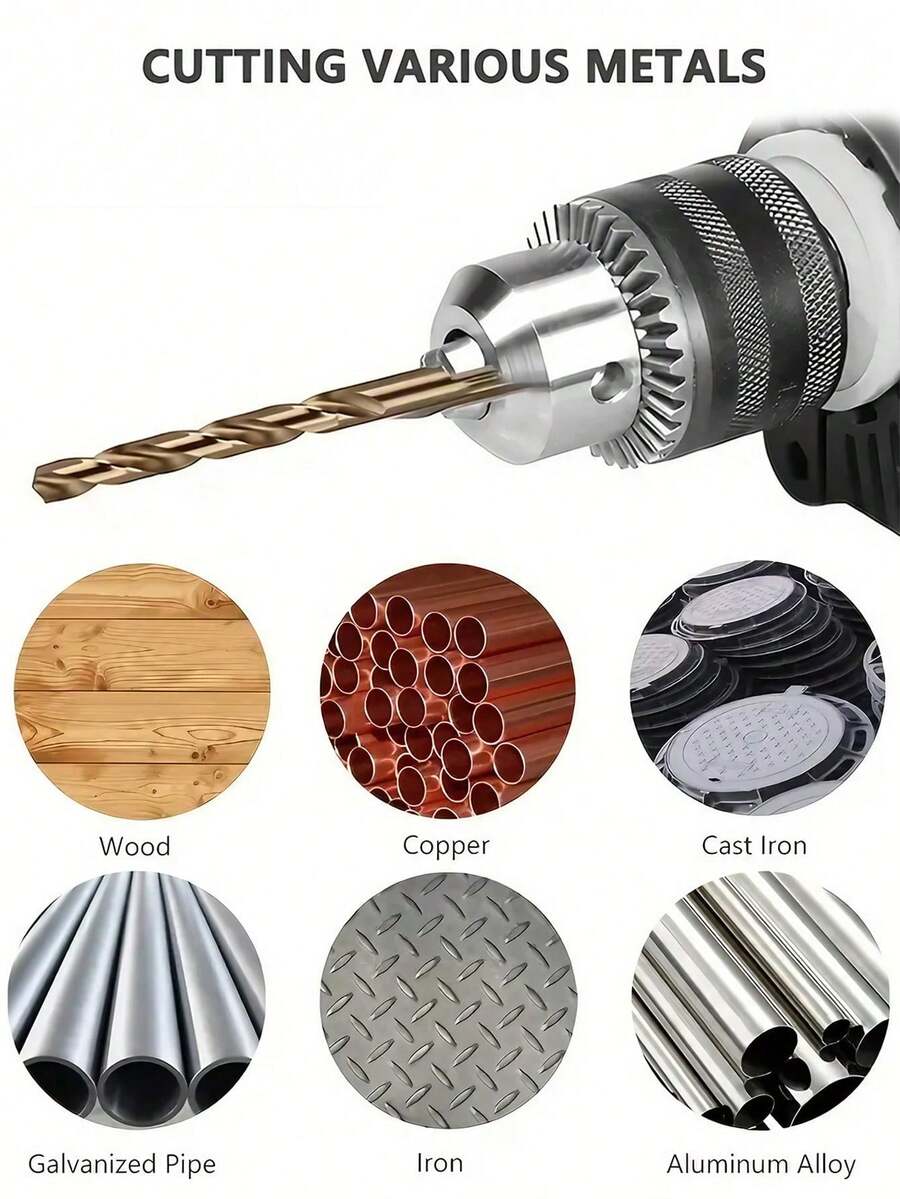 STONEGO 1 Box (99 Pcs) Titanium Drill Bit Set Round Shank Electric