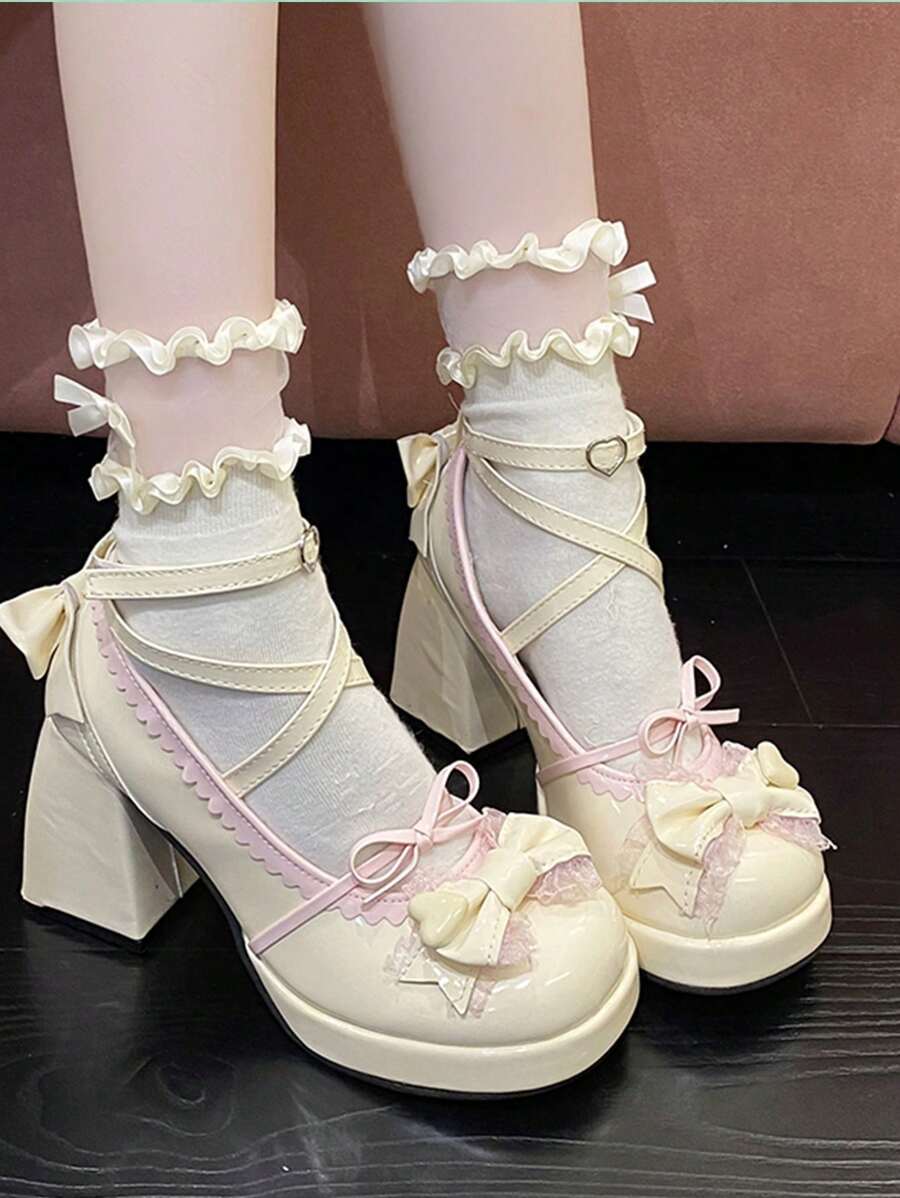 Review for Japanese cute platform strap shoes YV40398
