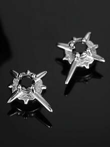 1 paire de boucles d'oreilles magnétiques d'étoile pour homme, boucles d'oreilles de style hip-hop