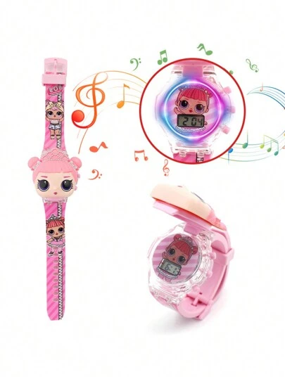 1pc/Set New High-Quality Macaron Color Children Luminous Unicorn Silicone Strap Watches, Suitable For Birthday Gift, Halloween Gift, Etc.
