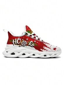 Merry Christmas Women's Sneakers, Lightweight Low Top Lace Up Shoes, Women's Fashion Outdoor Shoes