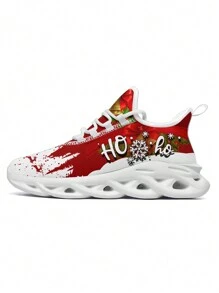 Merry Christmas Women's Sneakers, Lightweight Low Top Lace Up Shoes, Women's Fashion Outdoor Shoes