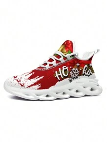 Merry Christmas Women's Sneakers, Lightweight Low Top Lace Up Shoes, Women's Fashion Outdoor Shoes