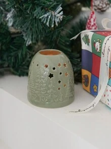 CMYD Studio 1 chiếc chân nến bằng gốm hình cây thông Noel, máy hâm nóng sáp hình cây sao rỗng màu xanh lá cây, phù hợp với nhiều loại nến khác nhau, dùng để trang trí tiệc Giáng sinh tại nhà, quà tặng Giáng sinh, chân nến cho bữa tối Giáng sinh - Nhiều màu - Xem 6
