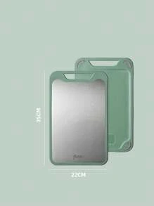 1pc Dual-Sided Stainless Steel 304 & Plastic Cutting Board, Large Multifunctional Dough Rolling Mat