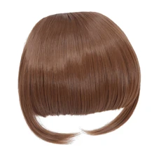 Bangs Hair Clip In Bangs Synthetic Hair Extensions Front Fringe French Bangs With Temples Hairpiece For Women Curved Bangs - Multicolor - View 20