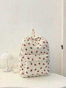 3 Pcs Back To School Backpack Set - Stylish Large Capacity Backpack&Lunch Bag& Pencil Case Multi-Pack,With Laptop Compartment Strawberry Pattern Backpack Featuring Adjustable Straps Spacious Multi-Pockets - Lightweight Portable Zipper Bags For Women/Girls/Students/Teens/Graduates Perfect For Outdoor/Travel/Middle School/High School /College, Bags For University, University Essentials