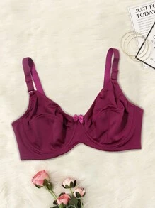 Women Plus Size Underwire Thin Unlined Plain Bra