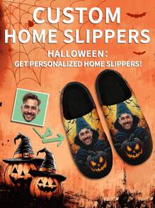1 双万圣节照片定制家居拖鞋、个性化照片家居拖鞋、定制厚底家居拖鞋、个性化家居拖鞋、照片家居拖鞋、男女个性化家居拖鞋、个性化家居拖鞋、万圣节礼物、趣味礼物