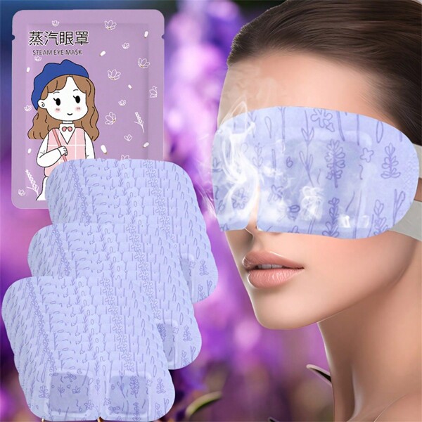 Lavender Steam Eye Mask Relieve Eye Fatigue Improving Sleep Quality Self-Heating Sleep Masks For Eye Care, Disposable Warm Compress Eye Shades, Soothing, Eliminate Dark Circles Under The Eyes Constant Temperature Control, Ultra Long Time Hot Compress,School,Back To School,Travel,Travel Essentials,Home Essentials,Eye Mask,Sleep Mask