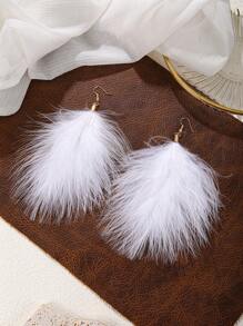 Hoa tai lông vũ lớn Hoa tai lông vũ đen cho phụ nữ Hoa tai lông vũ dài Trang sức lông vũ Boho - Kiểu dài - Xem 17