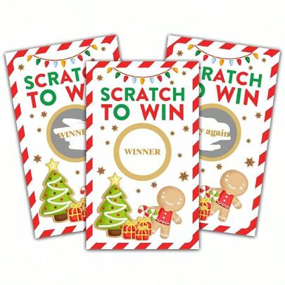50 张，圣诞节刮刮卡 - 圣诞派对刮刮卡 - 圣诞抽奖券 - 节日/新年派对活动及用品装饰，圣诞节