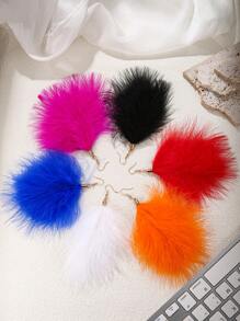 Hoa tai lông vũ lớn Hoa tai lông vũ đen cho phụ nữ Hoa tai lông vũ dài Trang sức lông vũ Boho - Kiểu dài - Xem 2