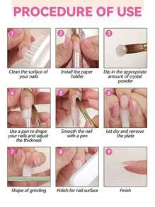 Kit d'ongles en acrylique - Poudre acrylique et set de pinceaux professionnels pour la décoration des ongles en acrylique pour extension des ongles pour les débutants DIY à la maison, poudre acrylique avec 3 pinceaux pour décoration des ongles et 2 gobelets/contenants pour nettoyer les pinceaux, outils pour la décoration des ongles, pour le salon de manucure, manucure à la maison