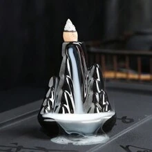 Backflow Incense Burner, Sandalwood Ceramic Incense Holder With Incense Cones Gifts Birthday Graduation