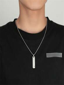 1 件简约时尚不锈钢 26 字母吊坠项链，60 厘米不锈钢盒链，适合作为送给朋友和爱人的礼物 - 簡約時尚不鏽鋼26字母項鍊吊墜 - 查看 9