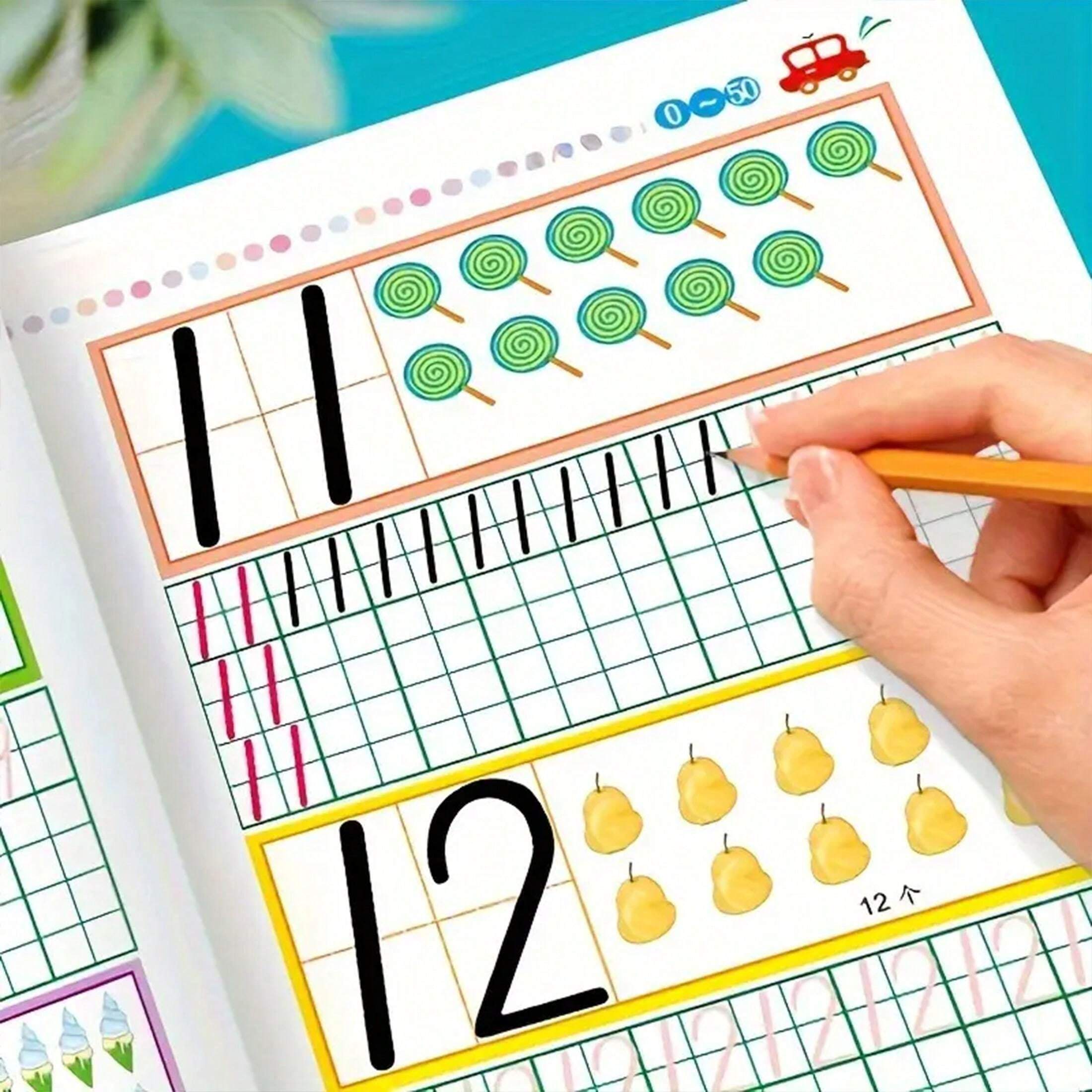 1pc Children's English And Number Workbook Set Suitable For 68 Year