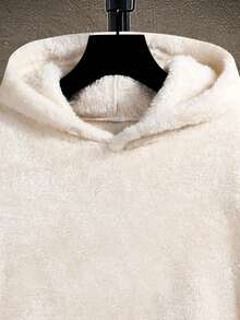 Sudadera de forro polar con cuello redondo de moda para hombre - Blanco - Ver 5