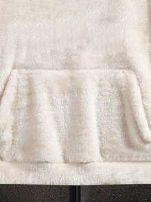 Sudadera de forro polar con cuello redondo de moda para hombre - Blanco - Ver 7